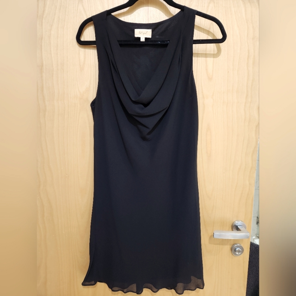 Black cowl neck dress